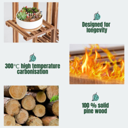 Costway 6 Tier Wooden Multifunctional Plant Stand - Size: 131 x 21 x 6cm - Cream - Wilko - thumbnail 7