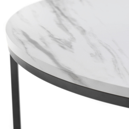 Julian Bowen Bellini White Marble Round Nest of Tables Set of 2 - Size: 80 x 80 x 50cm - Wilko - thumbnail 5