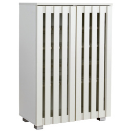 Home Source Halden 2 Door White Shoe Cabinet with Adjustable Shelves - Size: 87.5 x 60 x 33cm - Wilko - thumbnail 3