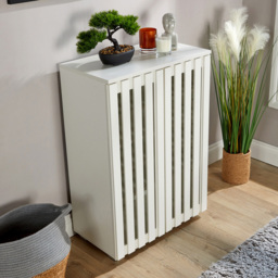 Home Source Halden 2 Door White Shoe Cabinet with Adjustable Shelves - Size: 87.5 x 60 x 33cm - Wilko - thumbnail 6