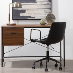 Premier Housewares Forbes Black Swivel Office Chair - Size: 46 x 59 x 90cm - Interiors by Premier - Wilko - thumbnail 3