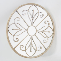 MirrorOutlet Summer Orchid Metal Circular Garden Mirror 90 x 90cm - Size: 90 x 90 x 3cm - Cream - Wilko - thumbnail 5