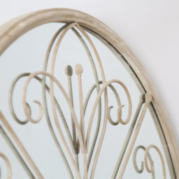 MirrorOutlet Summer Orchid Metal Circular Garden Mirror 90 x 90cm - Size: 90 x 90 x 3cm - Cream - Wilko - thumbnail 6