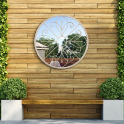 MirrorOutlet Summer Orchid Metal Circular Garden Mirror 90 x 90cm - Size: 90 x 90 x 3cm - Cream - Wilko - thumbnail 7