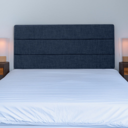 Bedmaster Super King Midnight Linen Milan Lined Headboard - Blue - Wilko