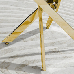 Furniturebox Arona 4 Seater Round Dining Table White High Gloss and Gold - Wilko - thumbnail 5