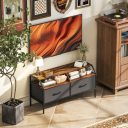 HOMCOM 2 Drawers Rustic Brown TV Unit - Size: 50.5 x 35 x 98cm - Wilko - thumbnail 7