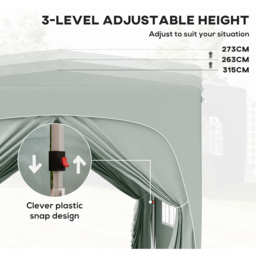 Outsunny 3 x 3m Light Grey UPF50+ Pop Up Gazebo with Sides and Carry Bag - Wilko - thumbnail 6