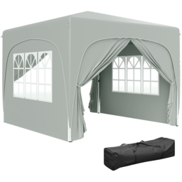 Outsunny 3 x 3m Light Grey UPF50+ Pop Up Gazebo with Sides and Carry Bag - Wilko - thumbnail 3