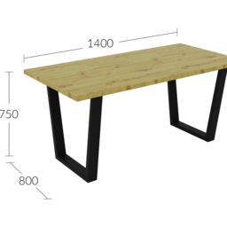 Shefa Louisville 6 Dining Table Artisan Oak - Size: 6 Seater - Wilko - thumbnail 4