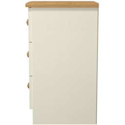 Crowndale Warwick 3 Drawer Cream Ash and Oak Bedside Cabinet - Wilko - thumbnail 4
