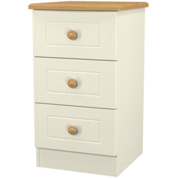 Crowndale Warwick 3 Drawer Cream Ash and Oak Bedside Cabinet - Wilko - thumbnail 5