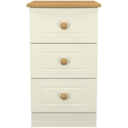 Crowndale Warwick 3 Drawer Cream Ash and Oak Bedside Cabinet - Wilko - thumbnail 3