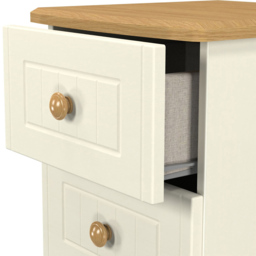 Crowndale Warwick 3 Drawer Cream Ash and Oak Bedside Cabinet - Wilko - thumbnail 7