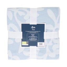 Aria Jacquard Foliage Throw Blue - Divante - Wilko - thumbnail 3