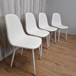 Kosy Koala 4 Seater Faux Leather Gem Pattern Dining Set Oak Effect and White - Multi - Wilko - thumbnail 3