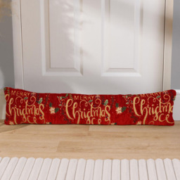 Noel Square Xmas Floral Merry Christmas Draught Excluder 12 x 90cm - Size: 12 x 90 x 5cm - Red - Wilko - thumbnail 5