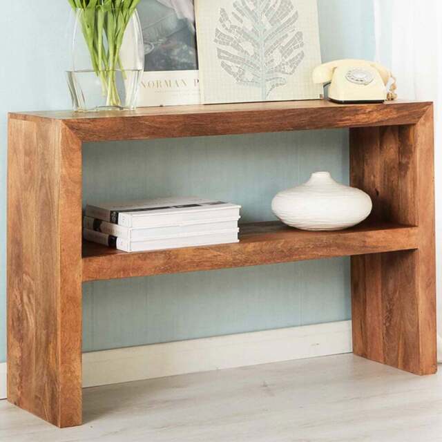 Brooklyn Napoli Toko Single Shelf Light Mango Console Table - Brown - Wilko - image 1