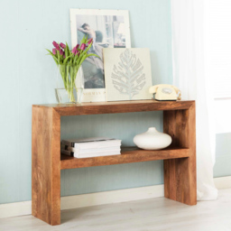 Brooklyn Napoli Toko Single Shelf Light Mango Console Table - Brown - Wilko - thumbnail 5