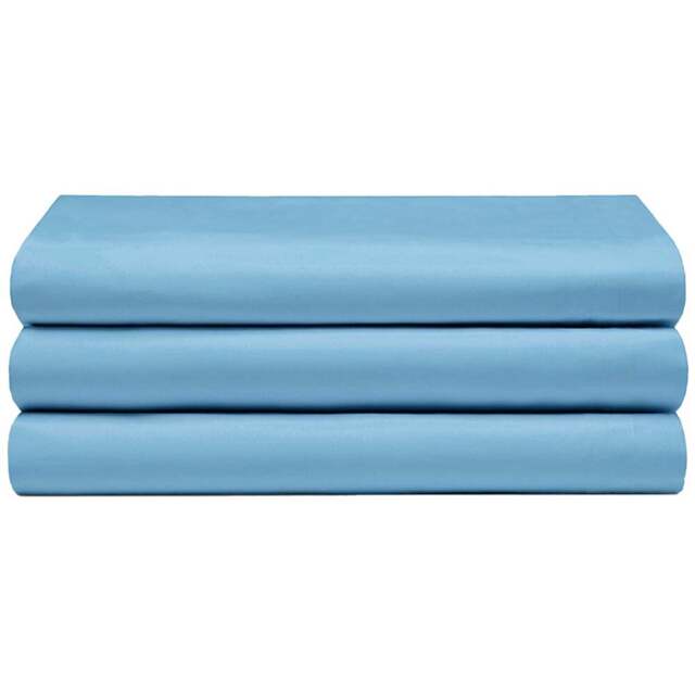 Serene Double Sky Blue Flat Bed Sheet - Wilko