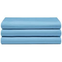 Serene Double Sky Blue Flat Bed Sheet - Wilko