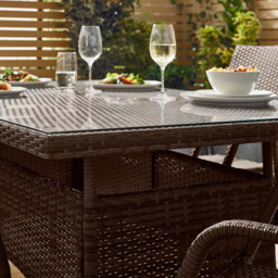 Furniturebox Dominica 6 Seater Garden Dining Set Brown - Wilko - thumbnail 6