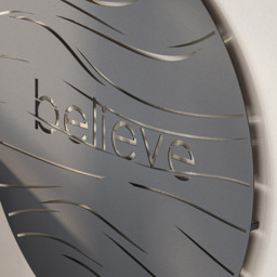 Decortie Black Metal Modern Believe Wall Art - Size: 45 x 45 x 1.2cm - Wilko - thumbnail 5