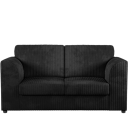 Luxor 4 Seater Black Jumbo Cord Full Back Sofa Suite - Wilko - thumbnail 4