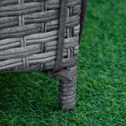 Outsunny Grey Rattan Sun Lounger - Size: 1 Seater - Wilko - thumbnail 4