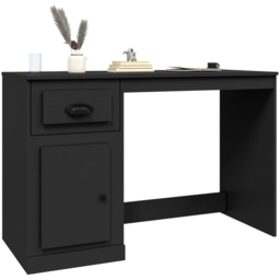 vidaXL Single Door Single Drawer Computer Desk Black - Size: 75 x 115 x 50cm - Wilko - thumbnail 4