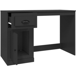 vidaXL Single Door Single Drawer Computer Desk Black - Size: 75 x 115 x 50cm - Wilko - thumbnail 7