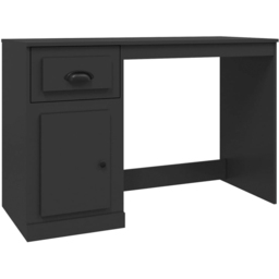 vidaXL Single Door Single Drawer Computer Desk Black - Size: 75 x 115 x 50cm - Wilko - thumbnail 3