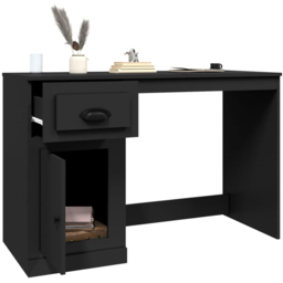 vidaXL Single Door Single Drawer Computer Desk Black - Size: 75 x 115 x 50cm - Wilko - thumbnail 5