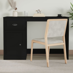 vidaXL Single Door Single Drawer Computer Desk Black - Size: 75 x 115 x 50cm - Wilko - thumbnail 1