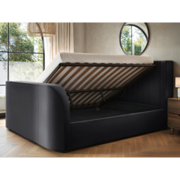 Flair Fallon Super King Size Grey Velvet TV Side Lift Ottoman Bed - Wilko - thumbnail 6