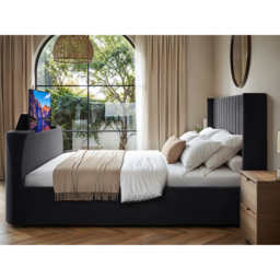 Flair Fallon Super King Size Grey Velvet TV Side Lift Ottoman Bed - Wilko - thumbnail 7