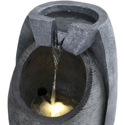 Living and Home LED Solar Powered Imitation Rock Outdoor Waterfall Fountain - Size: 56.5 x 31 x 28.5cm - Grey - Wilko - thumbnail 6