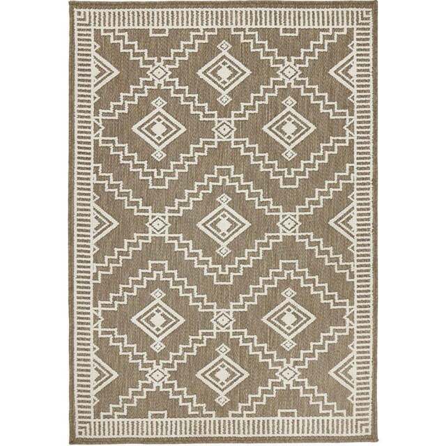 Origins Atlas Diamond Coffee Rug 200 x 290cm - Brown - Wilko - image 1