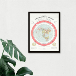 Artery8 Map Gleason 1892 World Time Calculator Flat Earth Framed Wall Art Print 30 x 41cm - Size: 43.3 x 33.3 x 1.5cm - Cream - Wilko - thumbnail 4