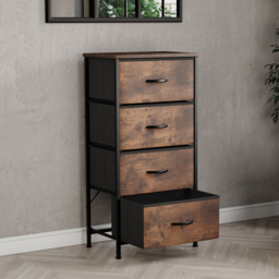 Vida Designs Chorley 4 Drawer Rustic Brown Fabric Chest of Drawer - Wilko - thumbnail 5