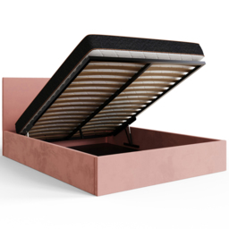 GFW King Size Blush Pink Velvet End Lift Ottoman Bed with Memory Pocket Spring Mattress - Wilko - thumbnail 7