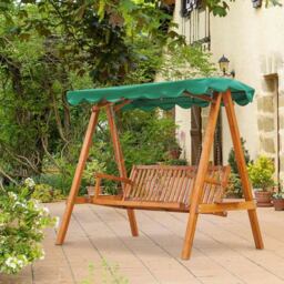 Outsunny 3 Seater Swing Chair Green - Size: 185 x 130 x 200cm - Wilko - thumbnail 1
