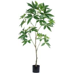 Botanik Pachira Money Tree Artificial Plant in Pot 4ft - Size: 120 x 50 x 50cm - Green - Wilko - thumbnail 1