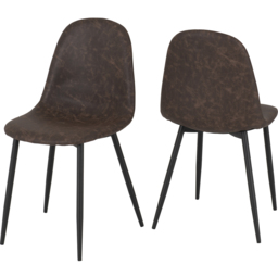Seconique Marlow and Athens 4 Seater Dining Set Black Marble and Brown PU - Black Marble/Brown Pu - Wilko - thumbnail 6