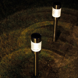 Luxform 2 Pack LED Solar Torino Post Light - Size: 7.5 x 7.5 x 58cm - Silver - Wilko - thumbnail 5