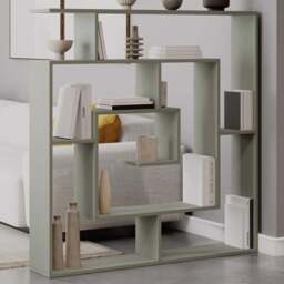 FWStyle Labirent Multi Shelf Ash Green Maze Inspired Room Divider Shelving Unit - Size: 129 x 125 x 22cm - Wilko - thumbnail 1