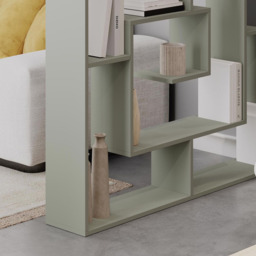 FWStyle Labirent Multi Shelf Ash Green Maze Inspired Room Divider Shelving Unit - Size: 129 x 125 x 22cm - Wilko - thumbnail 5