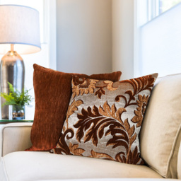 Serene Swirls Chocolate Cushion Cover - Size: 43 x 43cm - Brown - Wilko - thumbnail 3