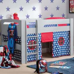 Julian Bowen Pluto Grey Mid Sleeper with Blue Star Tent - Size: Single - Wilko