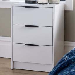 Home Source Phoenix 3 Drawer White Bedside Table - Wilko